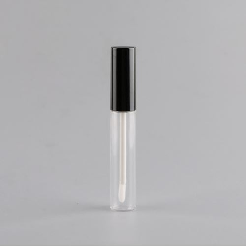 Lipgloss Container, Shiny Black with Sponge Tip, 10ml